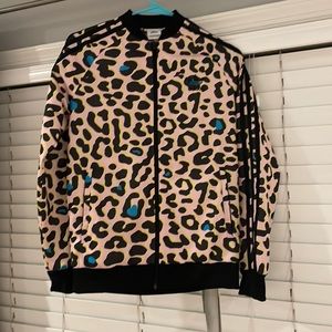 Leopard print adidas tracksuit jacket